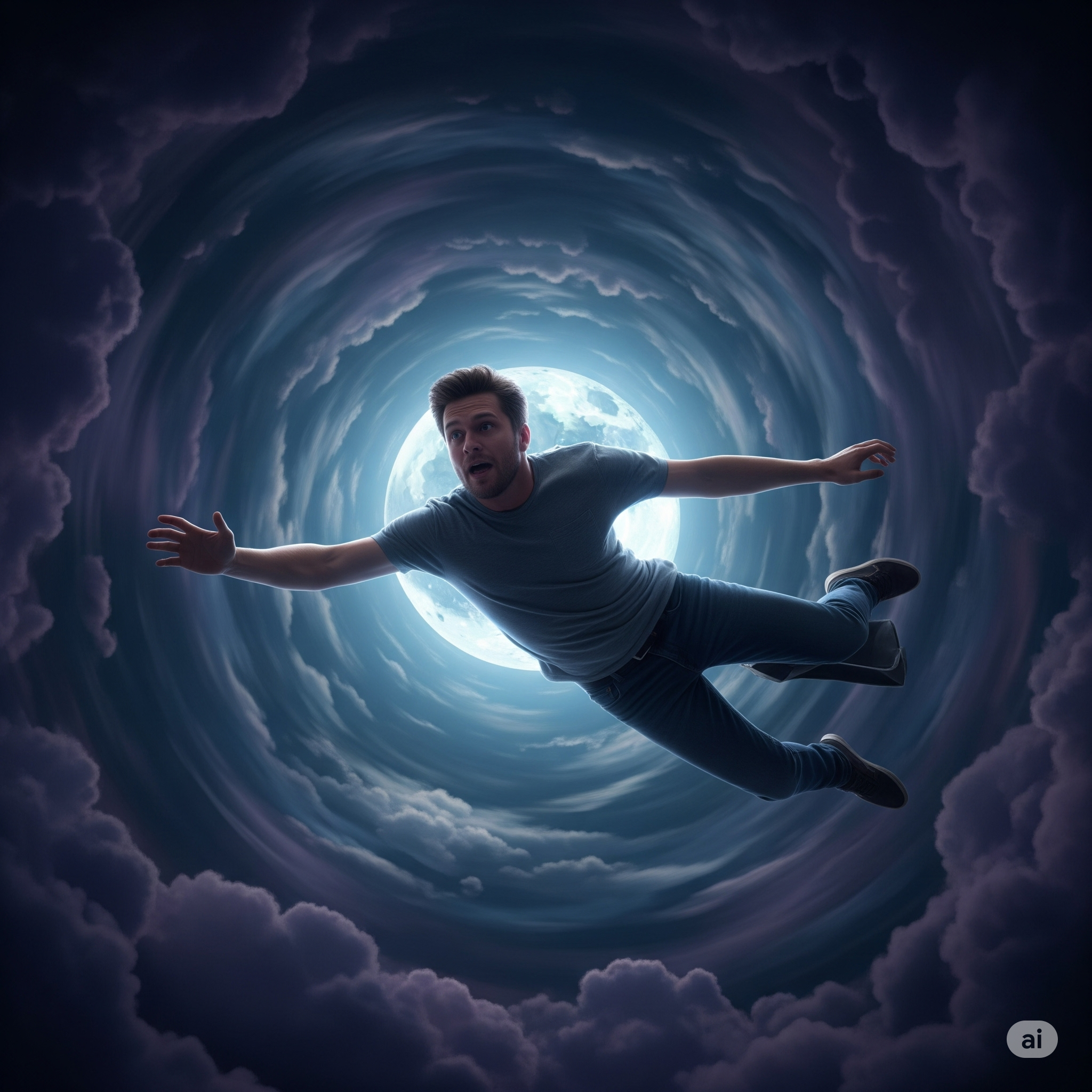 homem sonhando que esta caindo