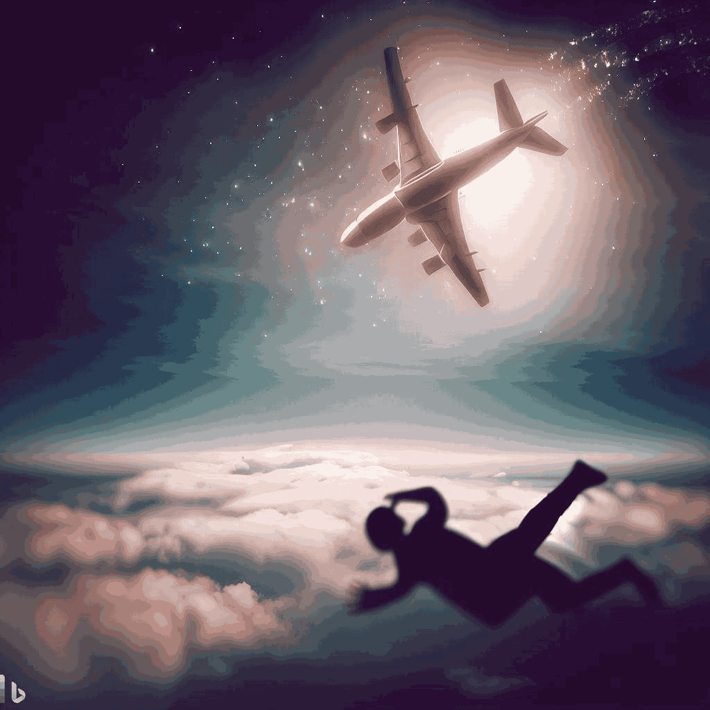 homem sonhando com avião caindo