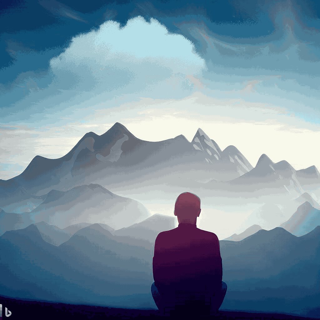homem sonhando com montanhas
