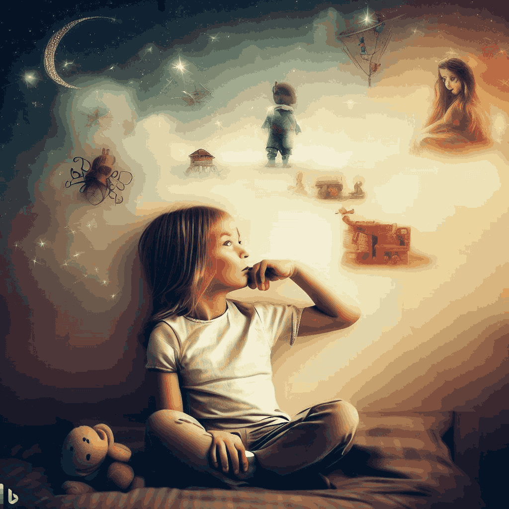 menina sonhando com infância