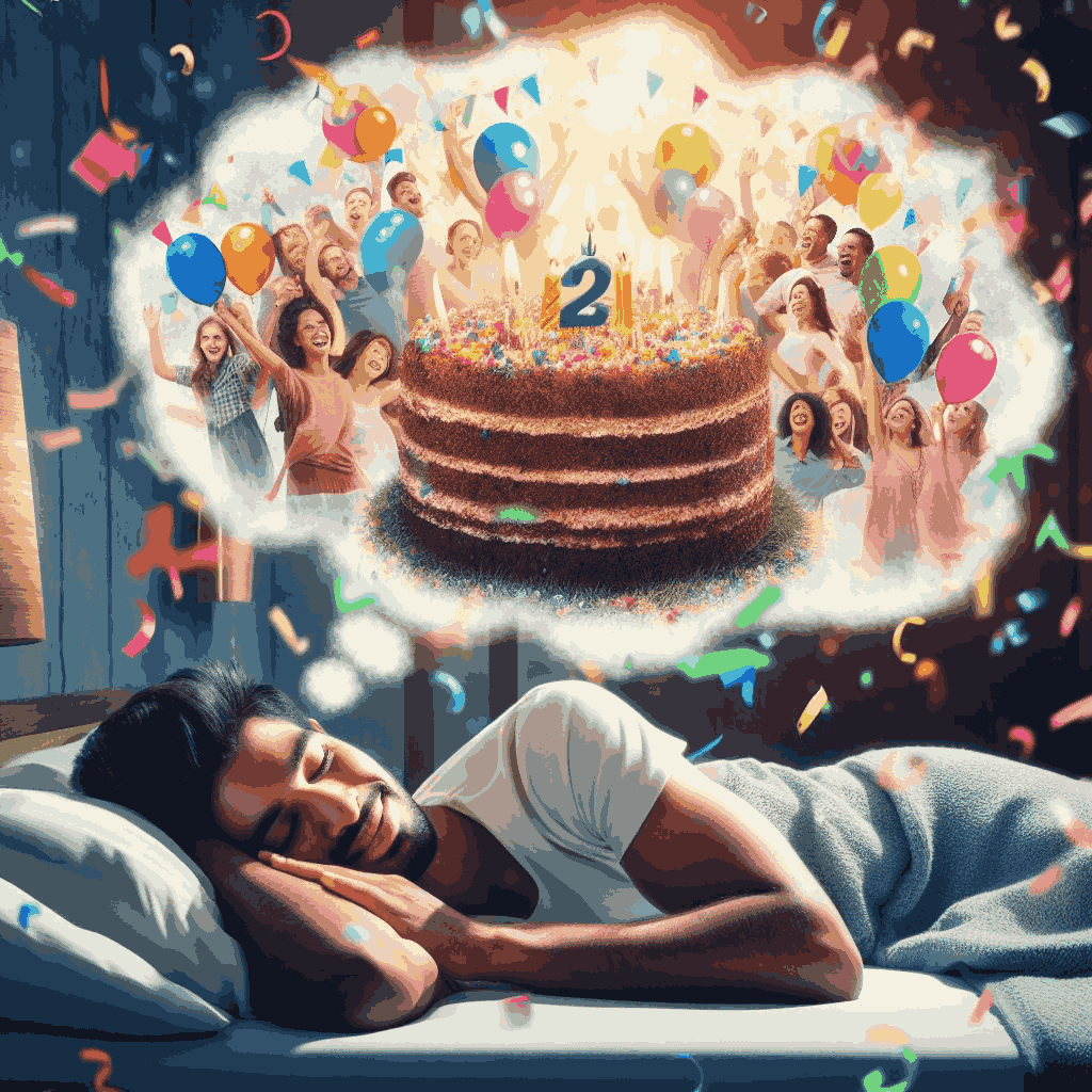 homem sonhando com bolo