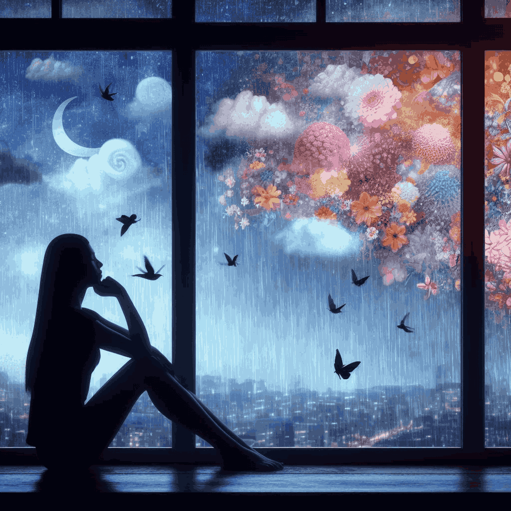 mulher sonhando com chuva