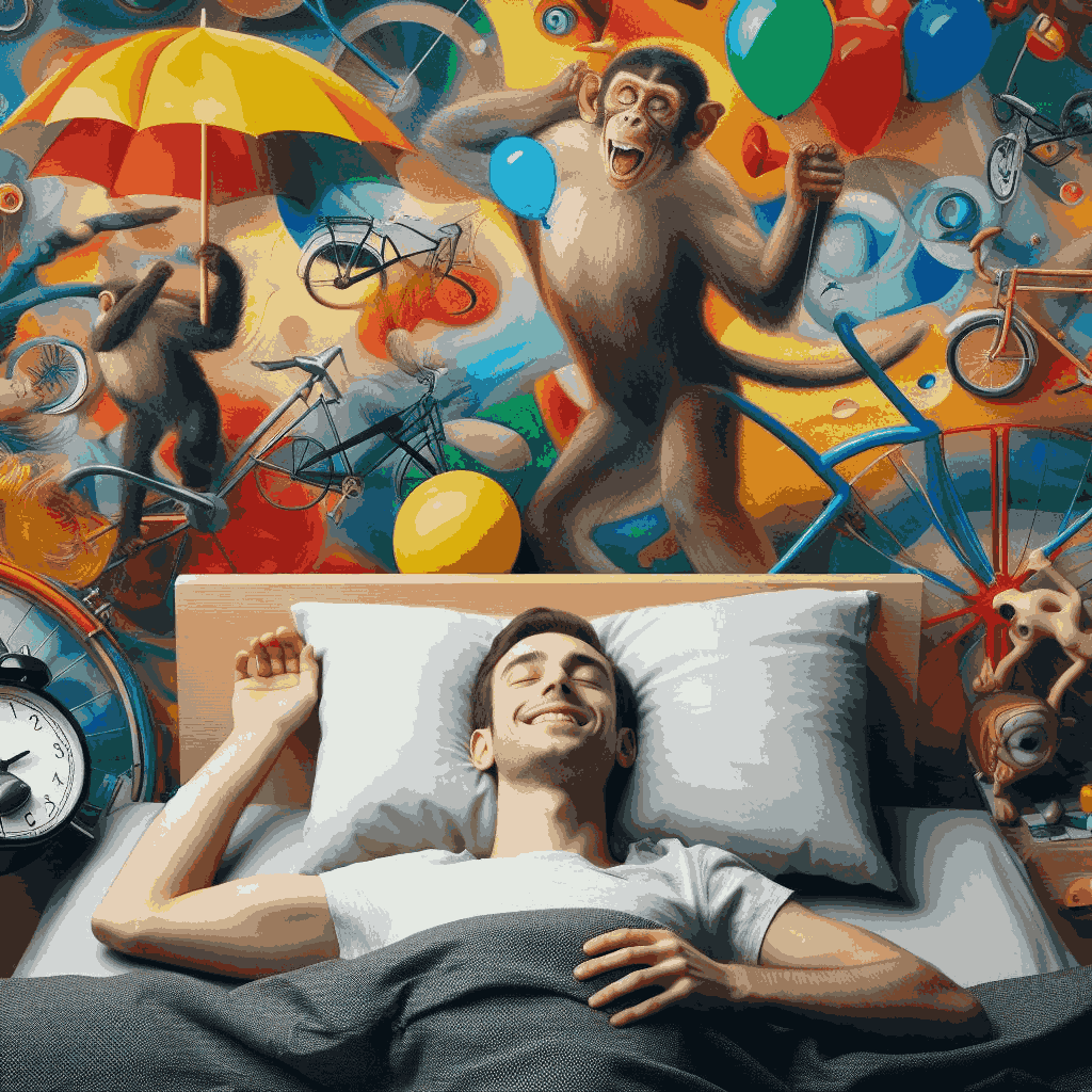 homem sonhando com macaco