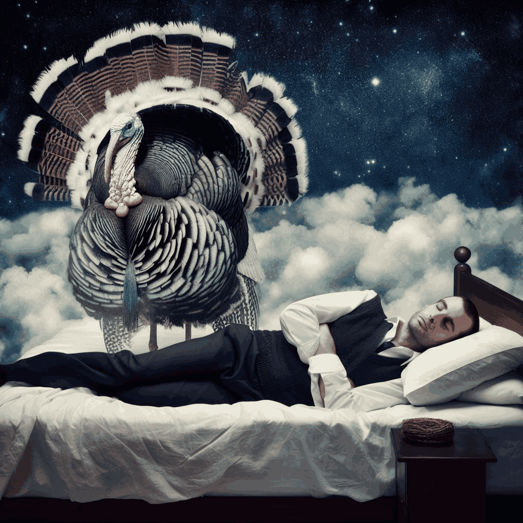 homem sonhando com peru