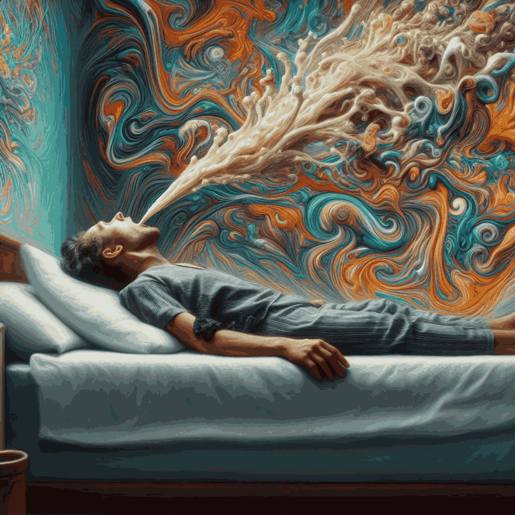 homem sonhando com vômito