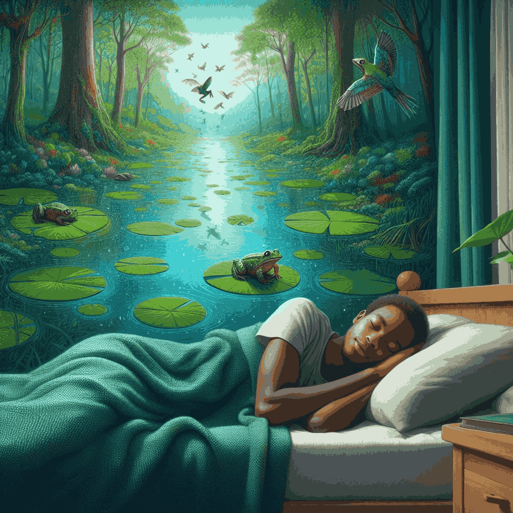 menina esta a sonhar com rã