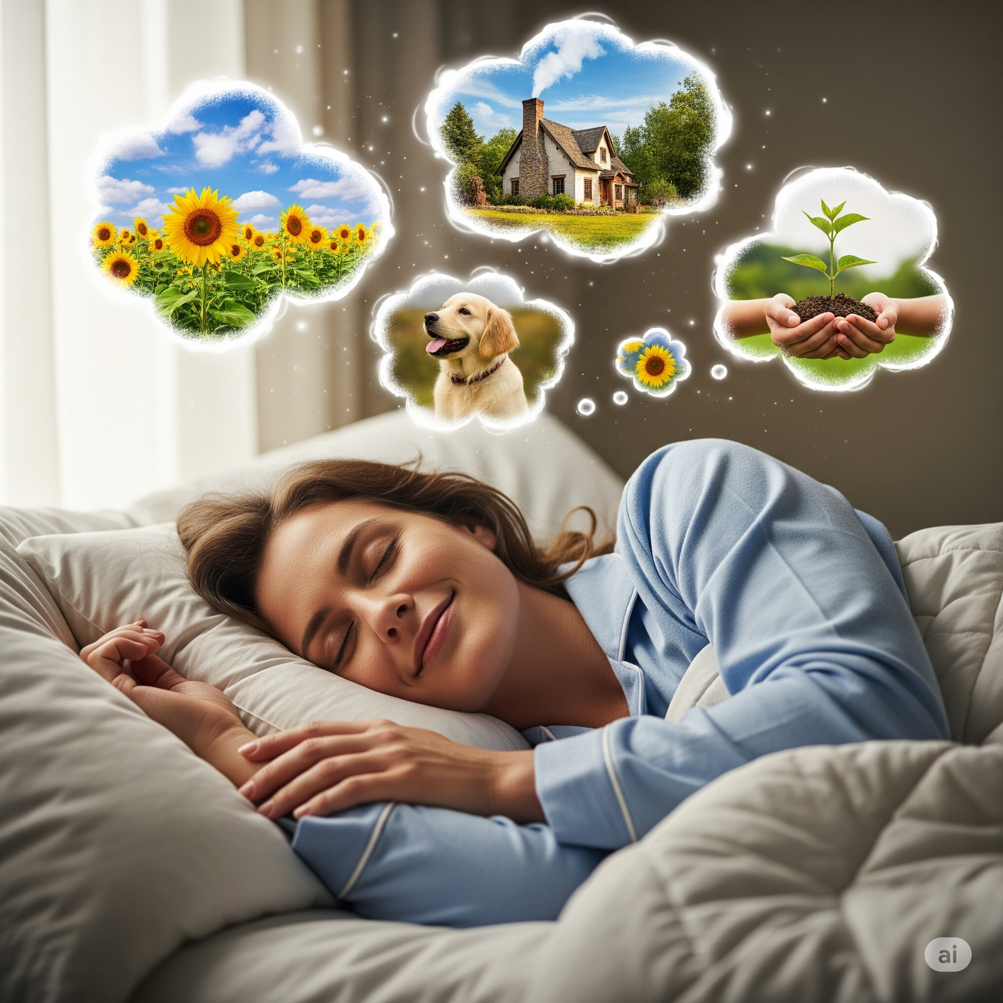 mulher feliz em sonhar