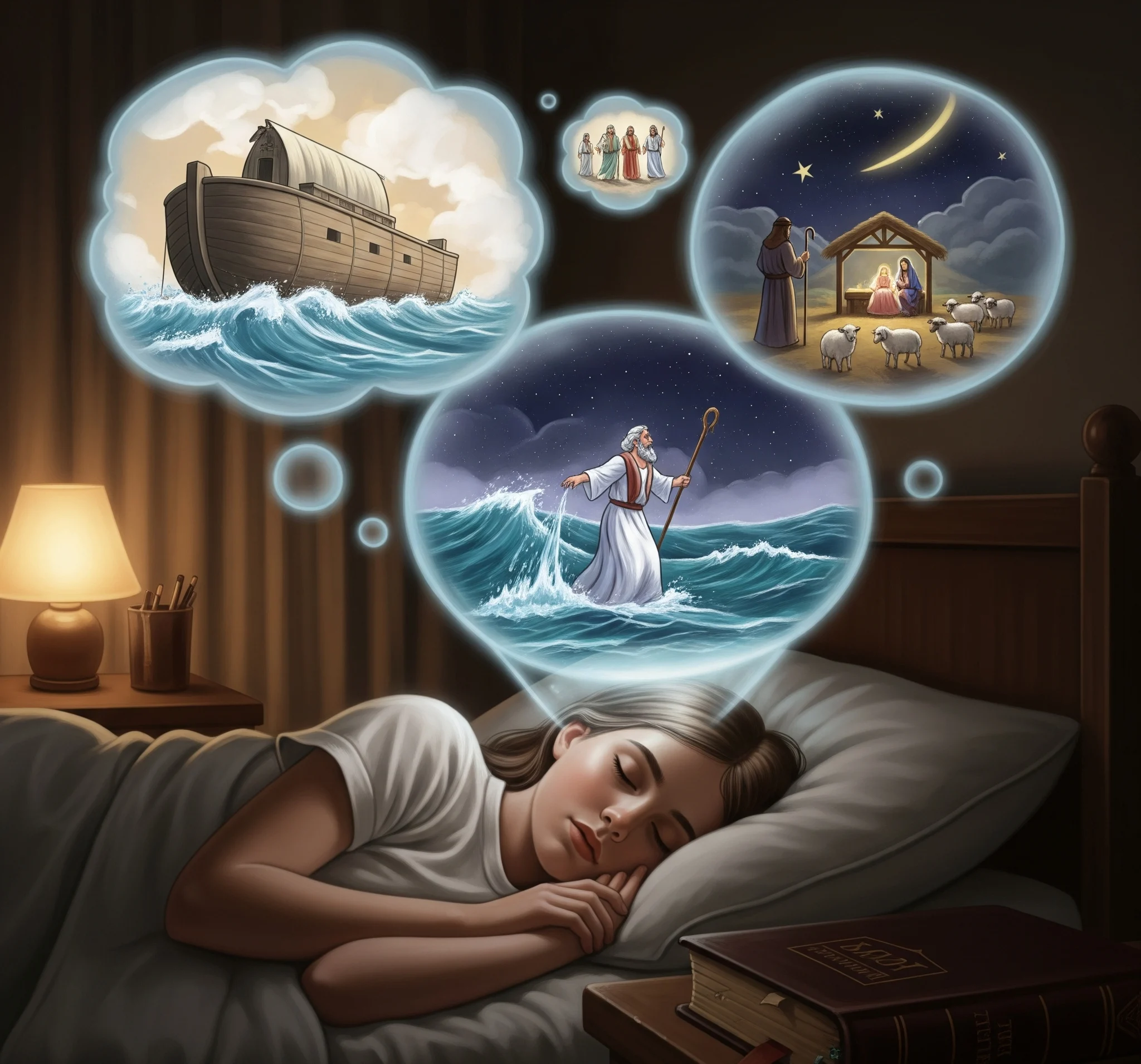 mulher tendo sonhos biblicos