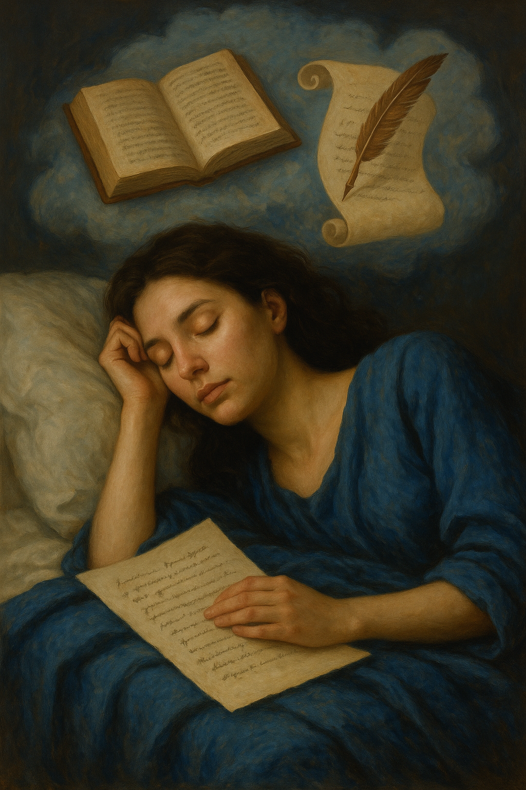 mulher sonhando com poesias