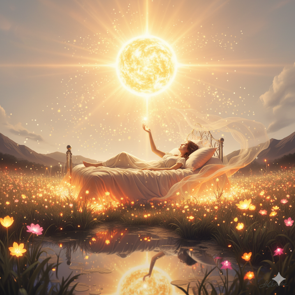 mulher sonhando com o sol